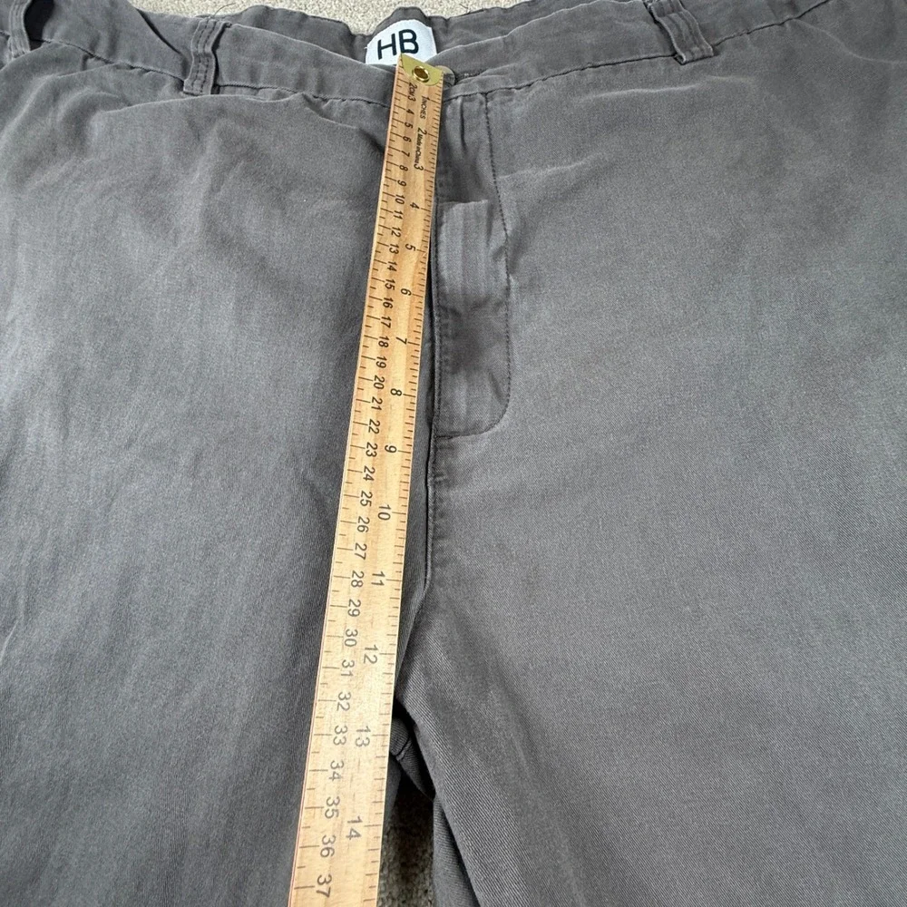 HB Harbor Bay Mens Big and Tall Chino Pants Gray Flat Front 54x30 (Fits 48x27)